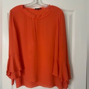 Kobi Halperin Orange Blouse with Flared Sleeves